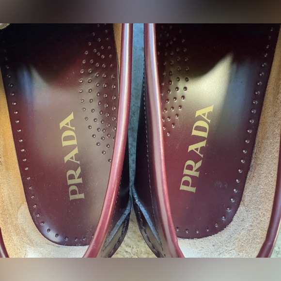 Prada Brushed Leather Loafers 12 US/ Prada Sz 9 US Penny Shiny Classic - Picture 8 of 9